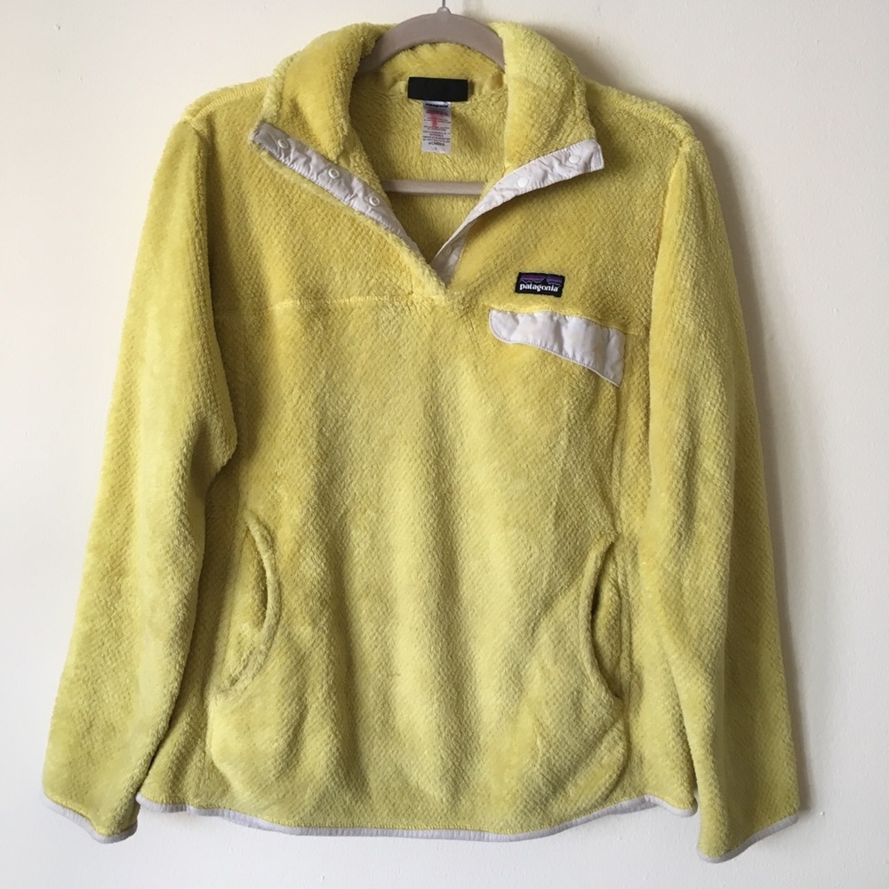 Patagonia Retool Fleece 1/4 Snap Pullover Sweater Yellow Women’s Large